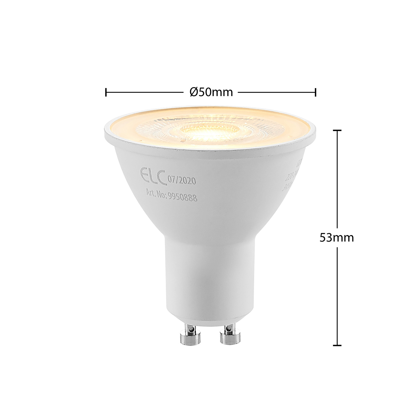 ELC-LED-heljastin GU10 5W 10 kpl 2 700 K 36°