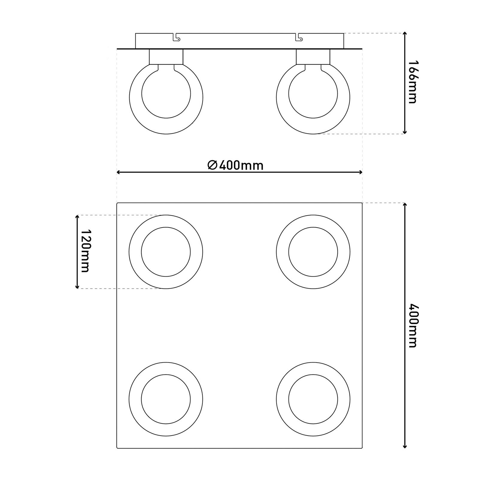 Donika ceiling lamp, 4-bulb angular, glass, steel, amber, G9 Donika ceiling lamp, 4-bulb angular, glass, steel, amber, G9