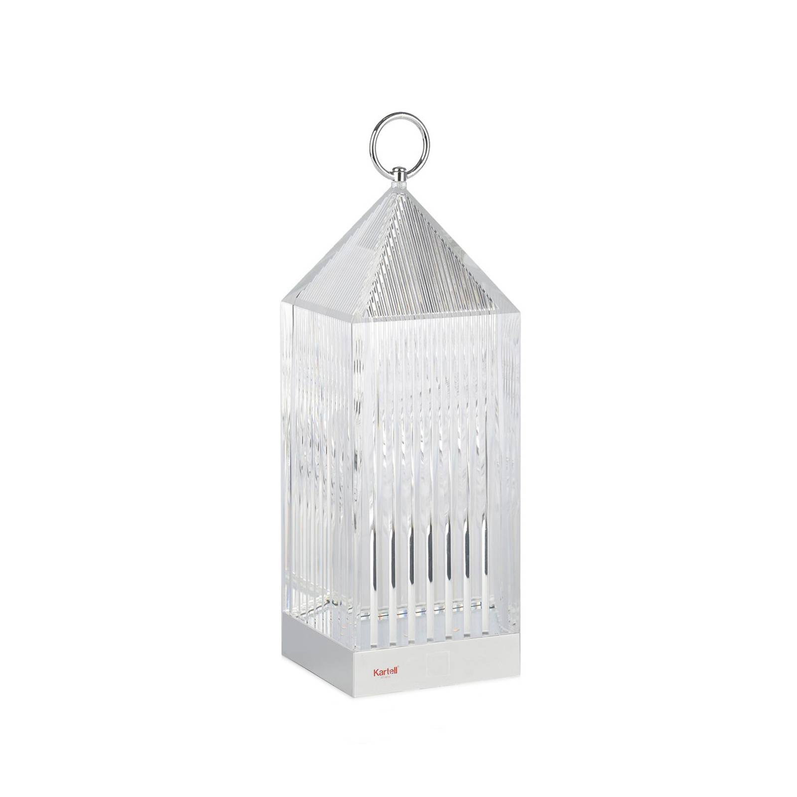 Kartell LED-Akku-Tischlampe Lantern, crystal, recycelt, IP54 günstig online kaufen