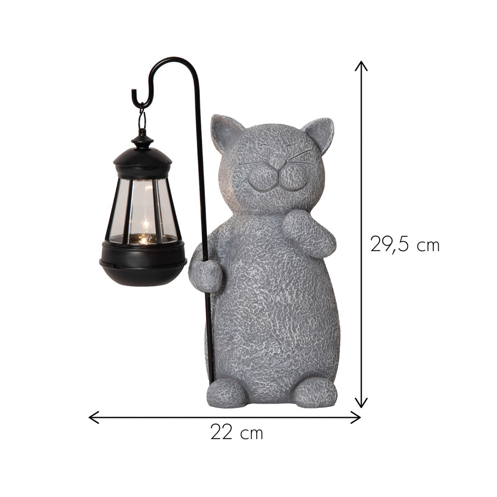 Smilla-LED-koristevalaisin, harmaa/musta, korkeus 30 cm Smilla-LED-koristevalaisin, harmaa/musta, korkeus 30 cm