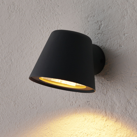 Anthrazitfarbene LED-Außenwandleuchte Dingo, GU10