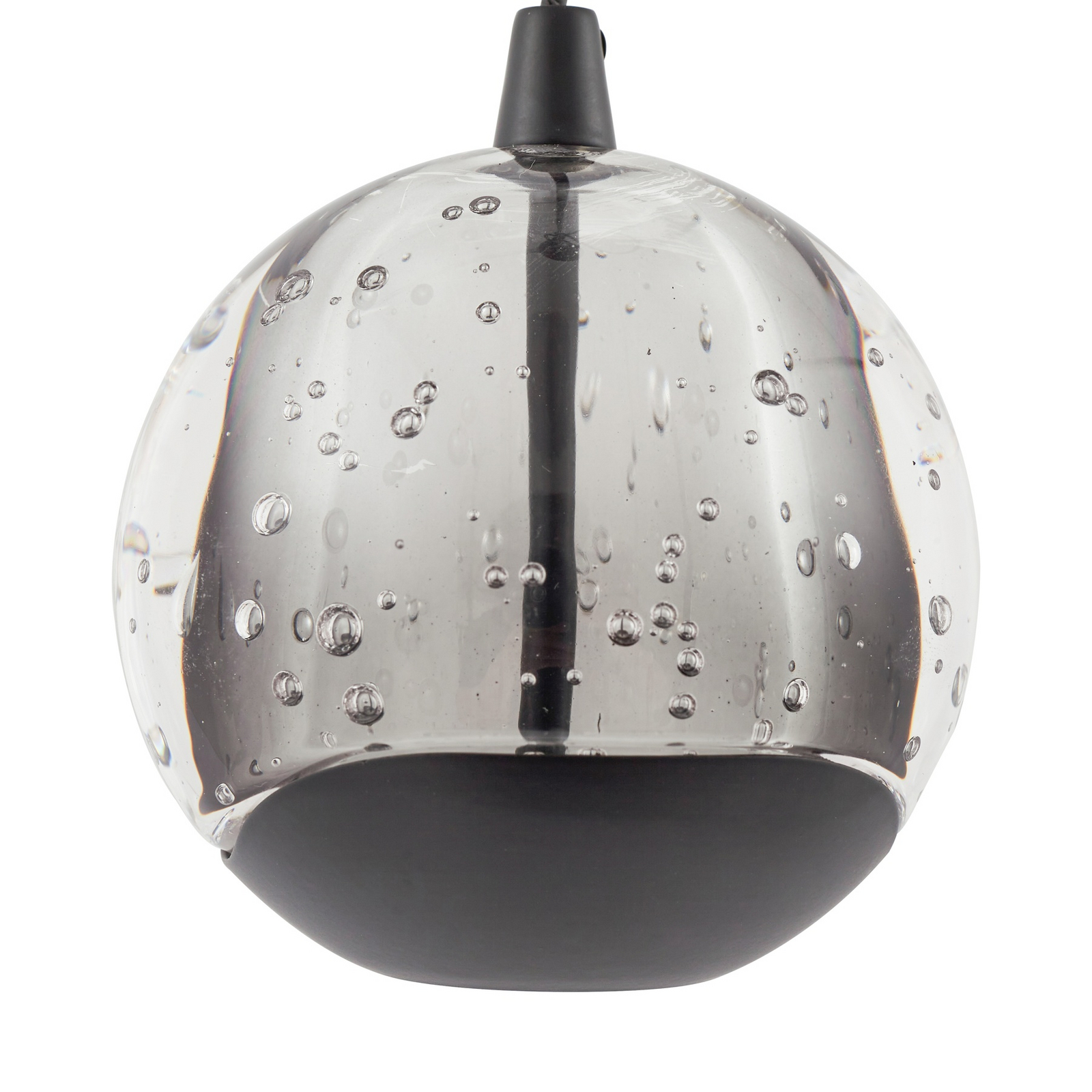 Lucande LED hanging light Hayley, black, 5-bulb, elongated