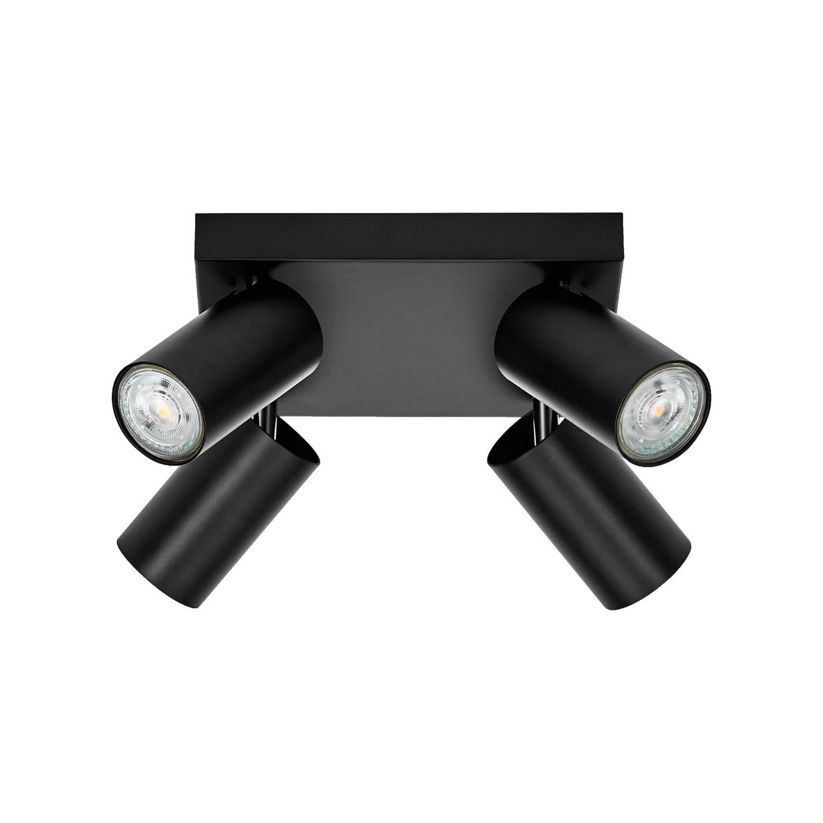 OSRAM Deckenspot OCTAGON PLATE, schwarz, 4-flg. GU10-LED 927