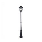 LED buitenlamp op zonne-energie LONDON, zwart, hoogte 227 cm, IP44