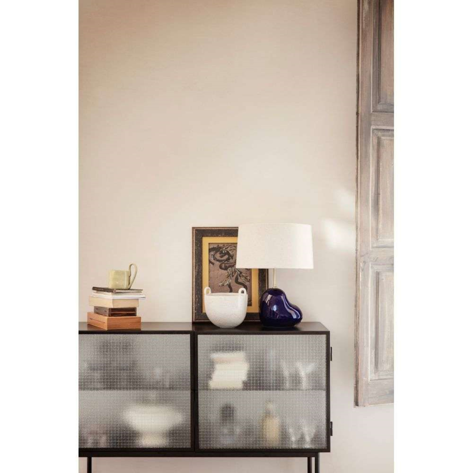 Hebe Lampă de Masă Small Black/Natural - ferm LIVING