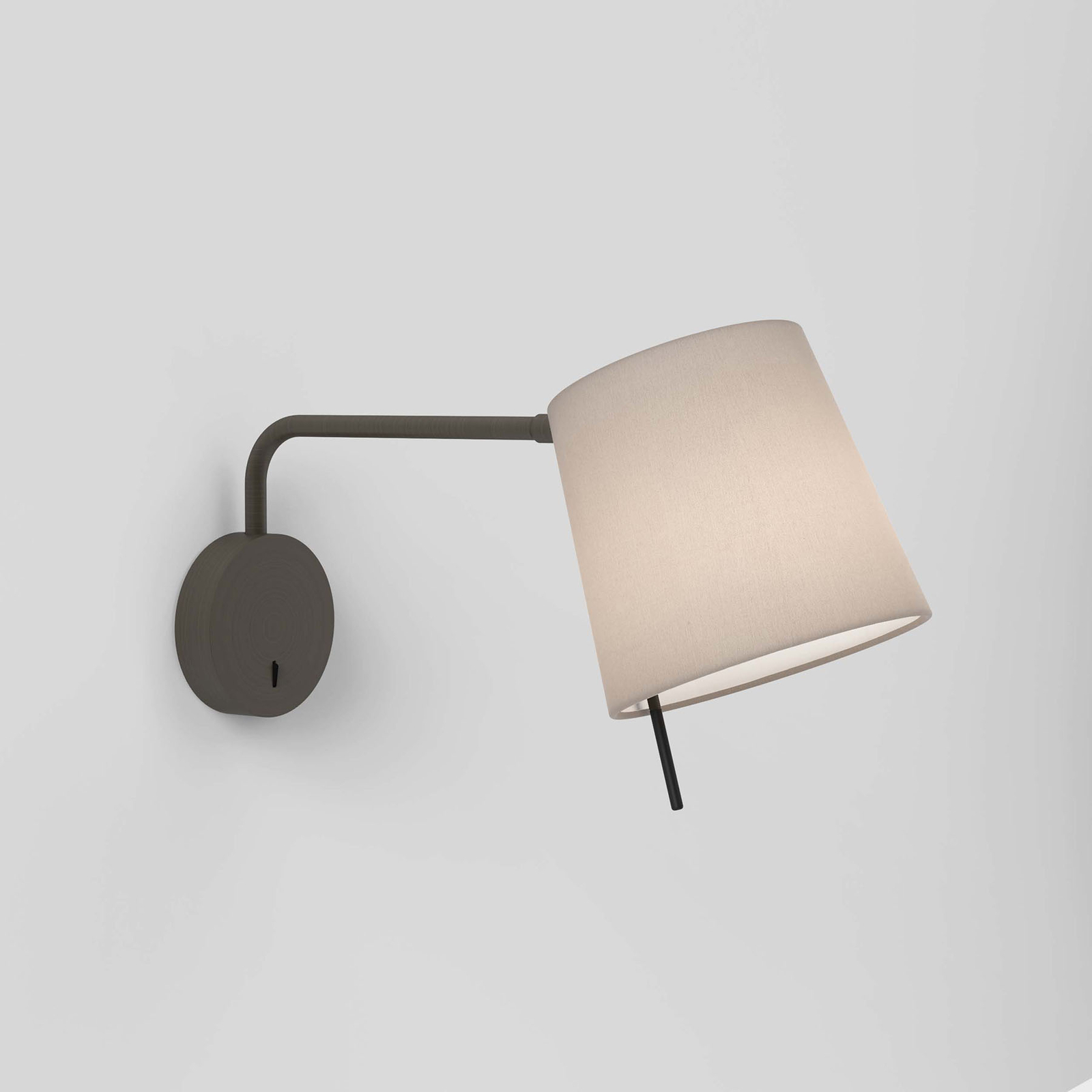 Astro Mitsu Swing wall light, bronze, oyster lampshade, for Bedroom, metal, fabric, E27, 12 W, energy efficiency: A++, W: 17.3 cm, H: 21.8 cm