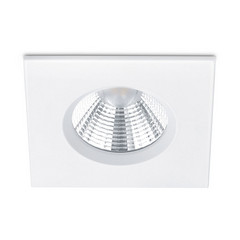 Spot encastré LED Zagros carré IP65 en blanc mat