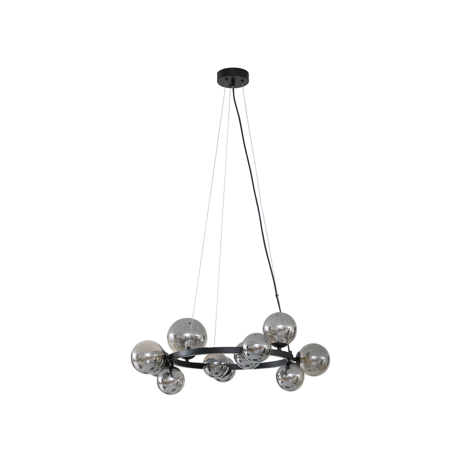 Naelen Round Suspension Black/Smoke - Lucande
