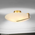 Sundial ceiling light, gold/opal white, steel, glass, E27