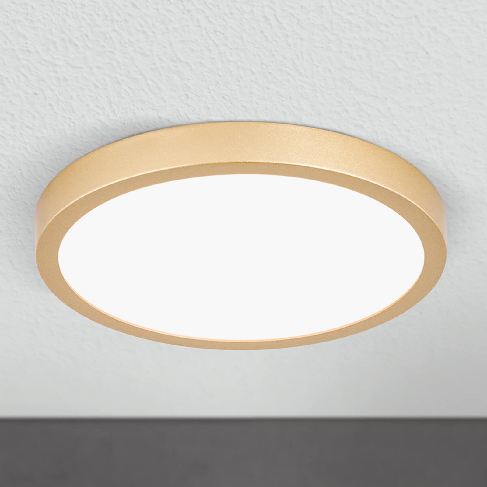 LED ceiling light Vika, round, matt gold