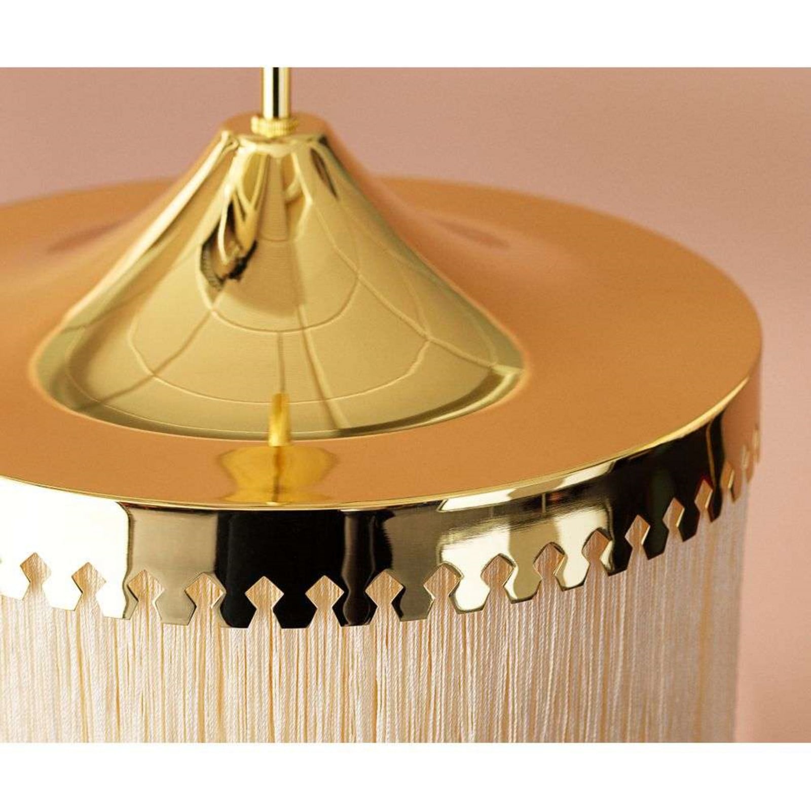 Fringe Pendel Ø20 Cream White Warm Nordic - Stue - Vintage - Metal - Med én lyskilde
