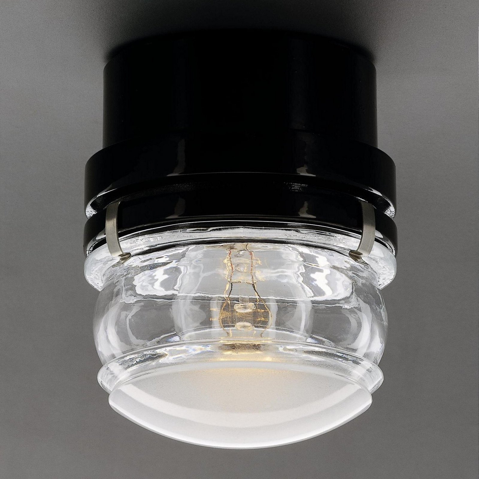 Oluce Aplică de perete LED Fresnel negru aluminiu sticlă 2.700 K - Baie - Design - Metal