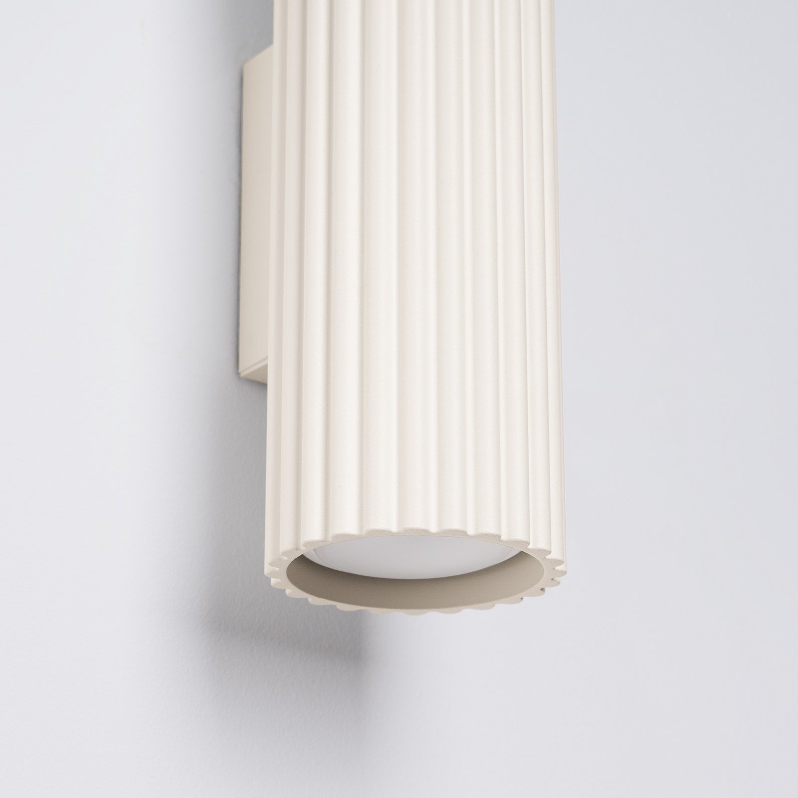 Wandleuchte Karbon, beige, Höhe 20 cm, Aluminium, 2-flg.