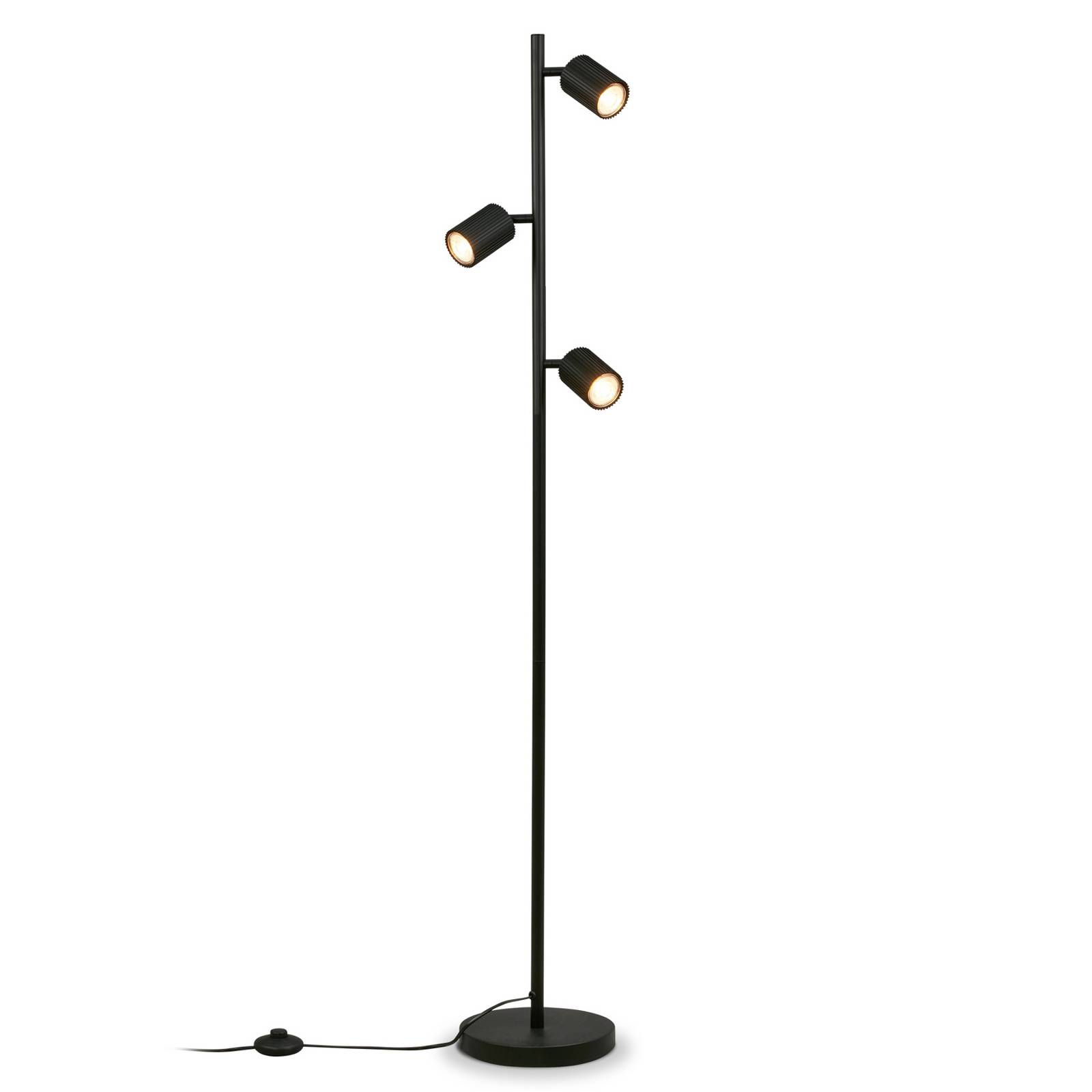 Stehleuchte Ida, schwarz, 3-flammig, Höhe 141 cm, GU10