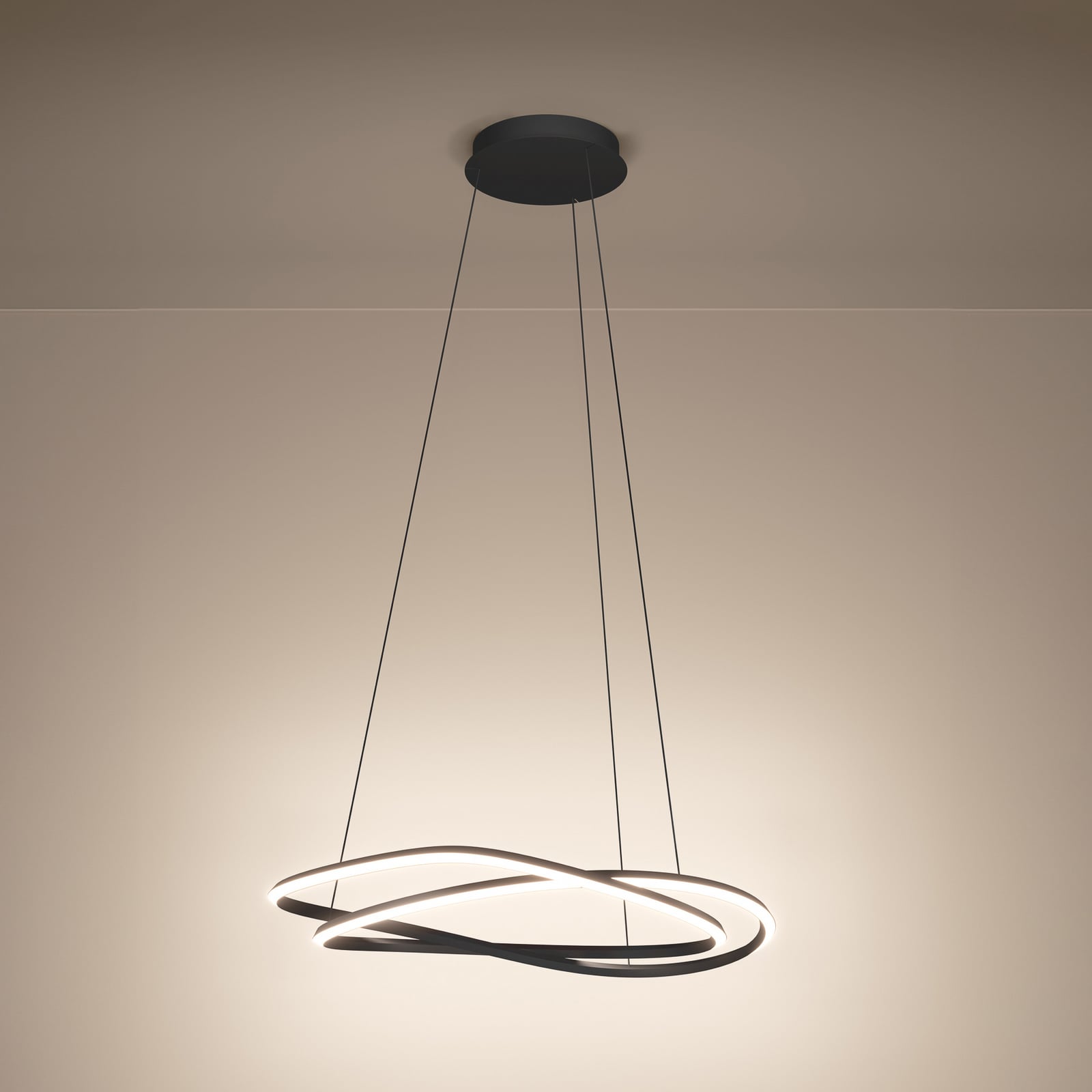 Závěsné světlo Stars of Light LED Guntin, šedá, 62 cm, kov, CCT