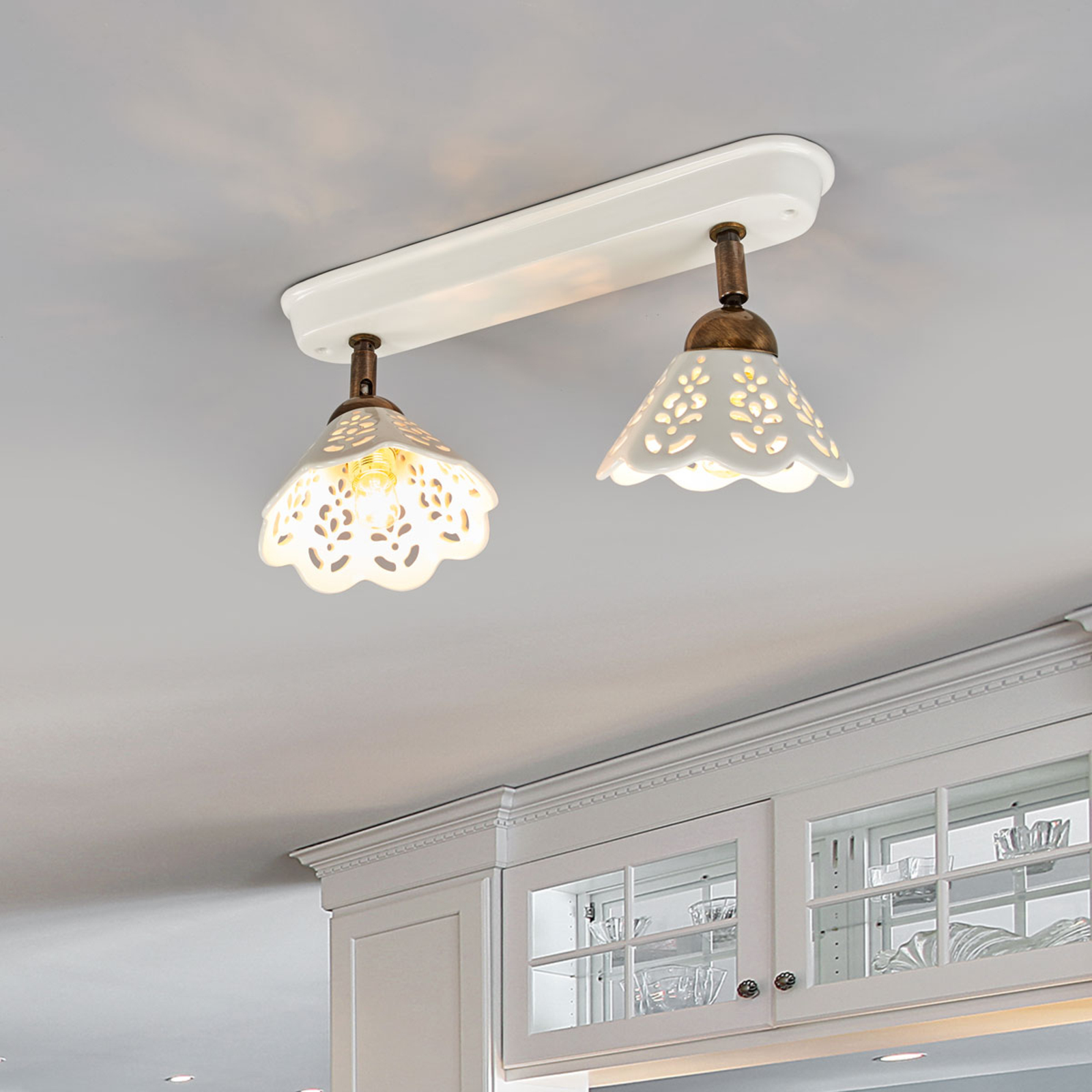 Charming PORTICO wall or ceiling light, 2bulb Lights.co.uk