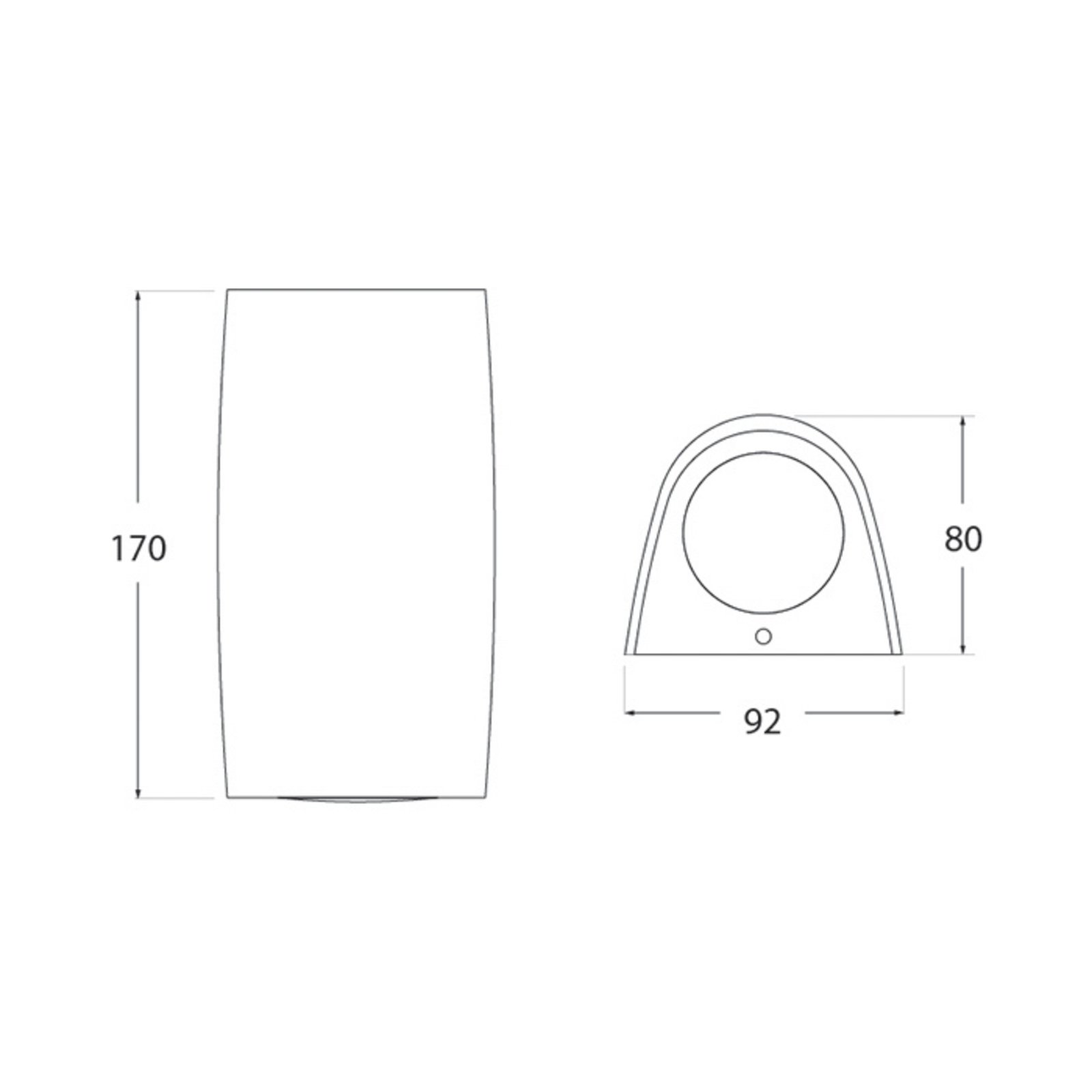 Applique d'extérieur Marta 90, noir/givré, GU10 CCT, down