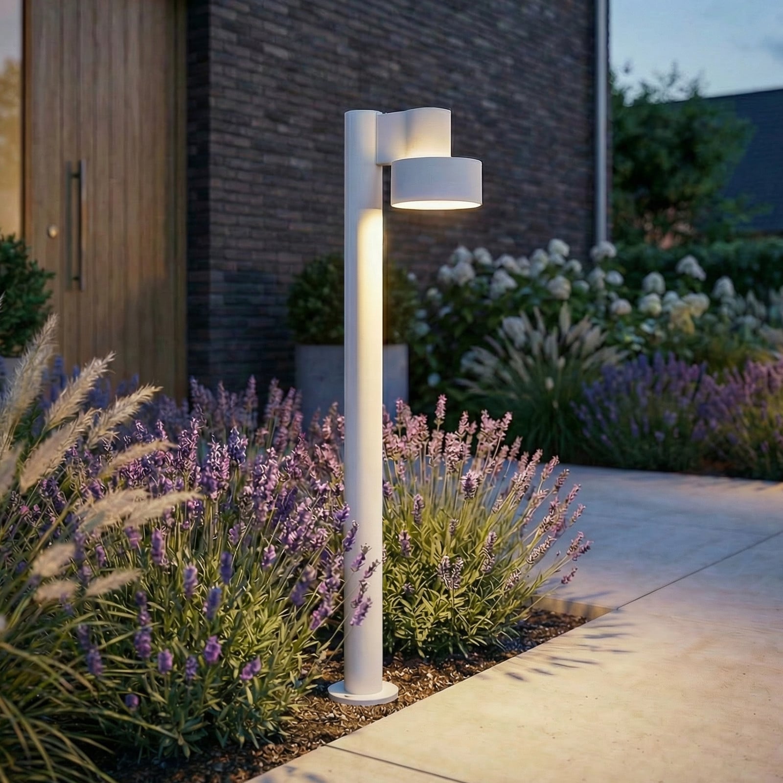 Bornă luminoasă LED Lucande Elune gri IP44 înălțime 77 cm - Modern - Aluminiu