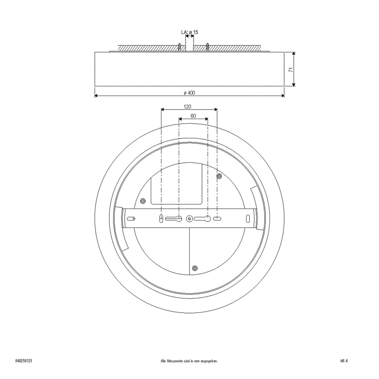 EVN Plafonieră cu LED Sauro Ø 40 cm alb - Hol - modern - Plastic