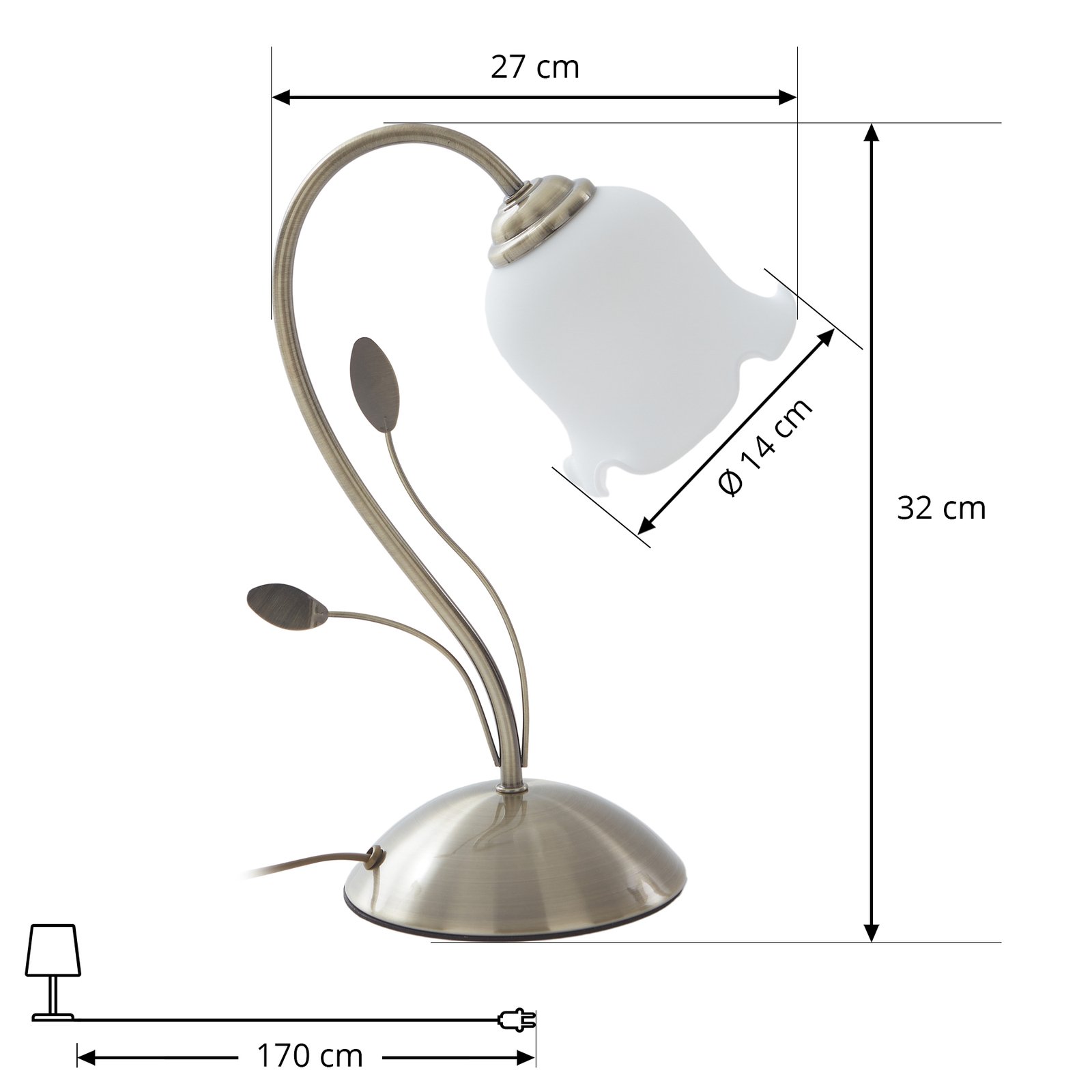 Floraal ontworpen tafellamp Matea