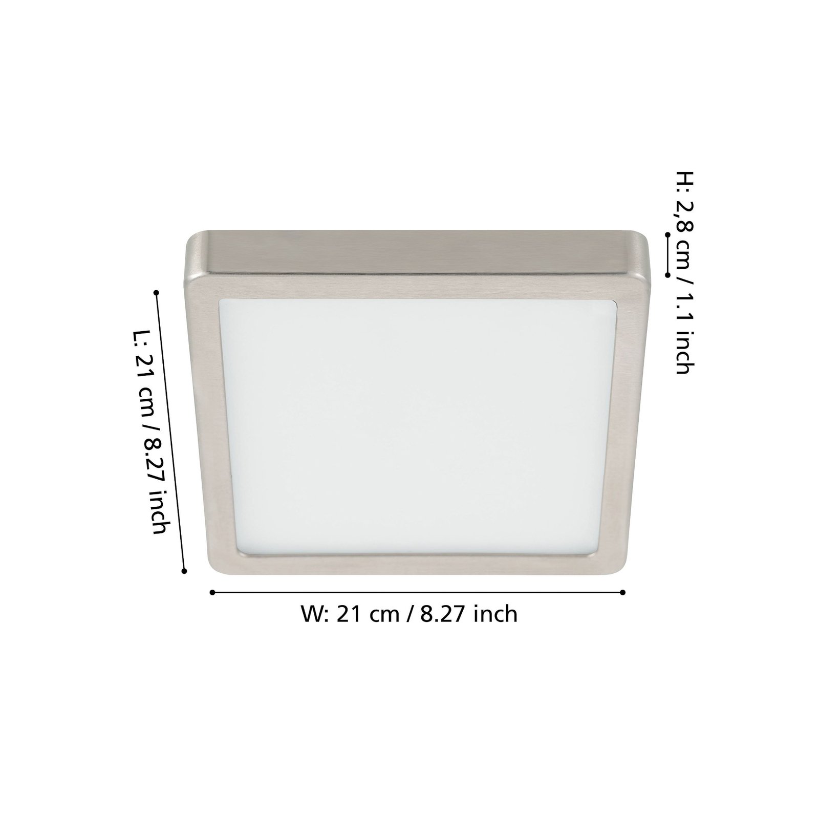 LED-Anbaupanel Fueva 5 IP20 830 nickel 21x21cm