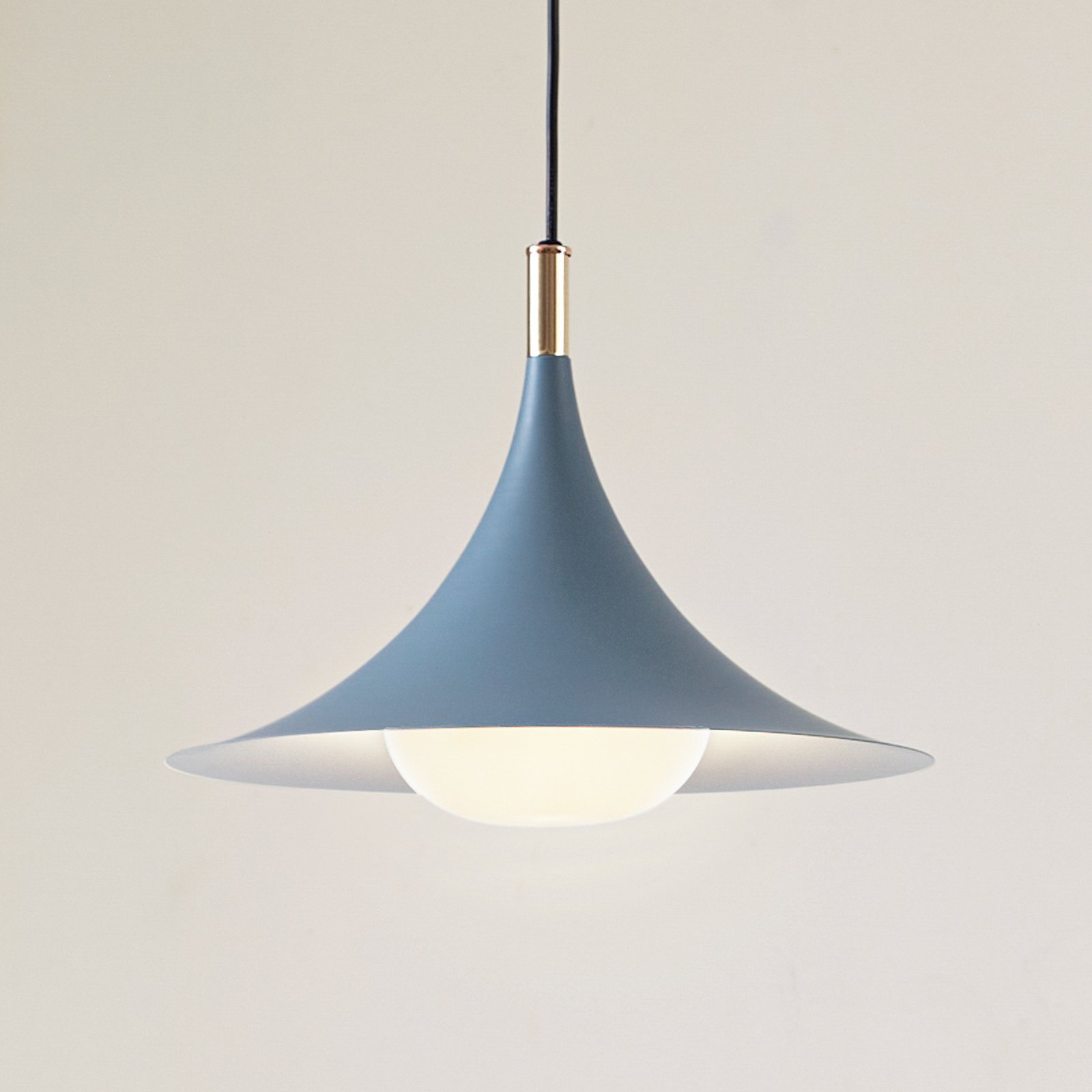 Lindby pendant light Jarl, blue, metal, Ø 35 cm, G9