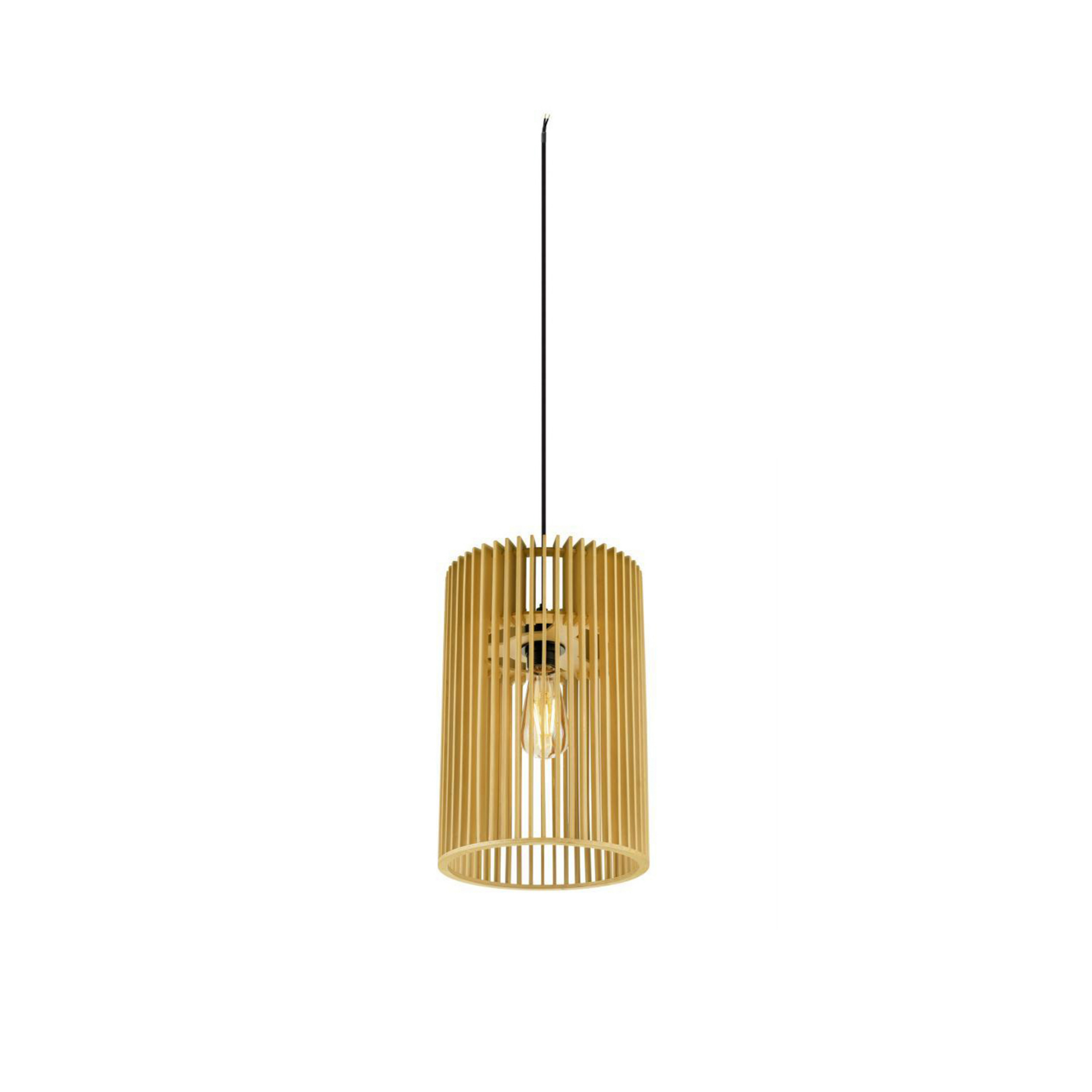Wud pendellampe Cylindrical Matt Natural - SLV