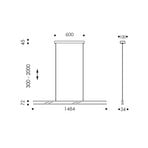 OLIGO LED-Hängelampe Linto HA, weiß/schwarz, Metall, 927 dim