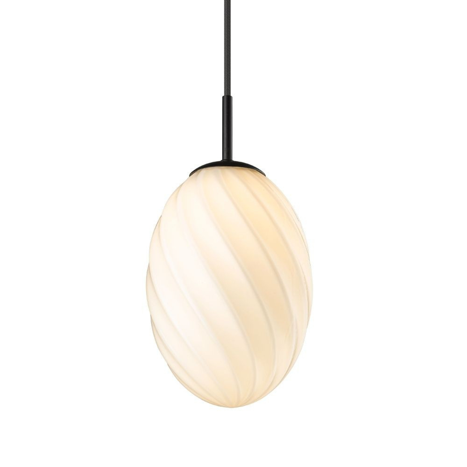 Twist Egg Závěsná Lampa Ø15 Opal/Black - Halo Design