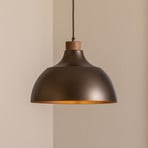 Envostar Hängeleuchte Kaitt, braun, Ø 34 cm, Holzdetail