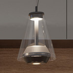 Prandina Shuttle pendant light, clear Glas