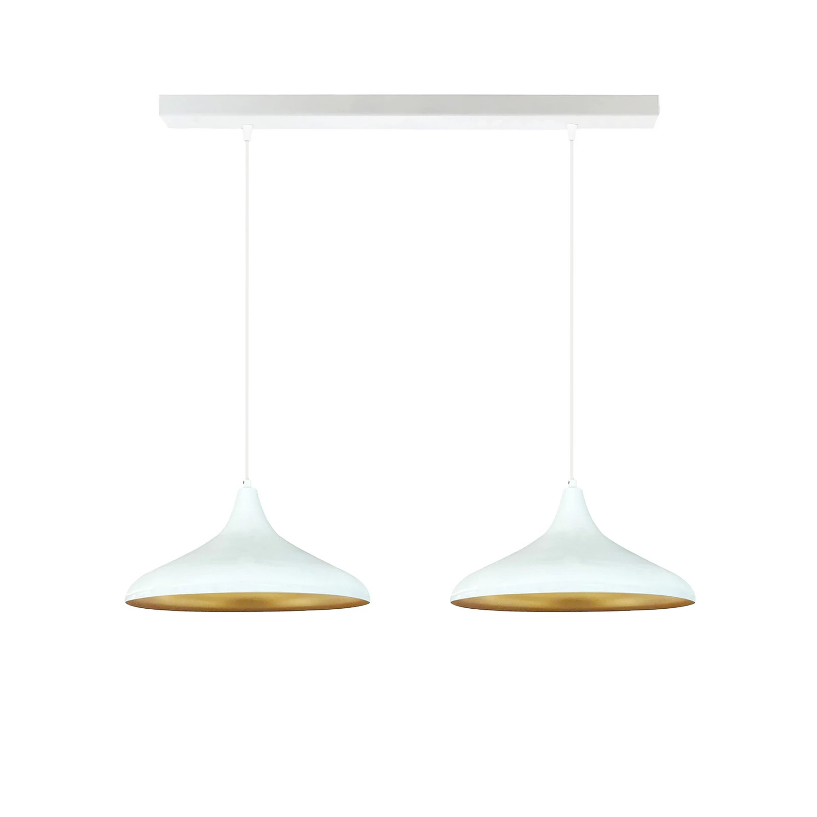 Claus hänglampa, vit, längd 85 cm, 2 lampor, metall