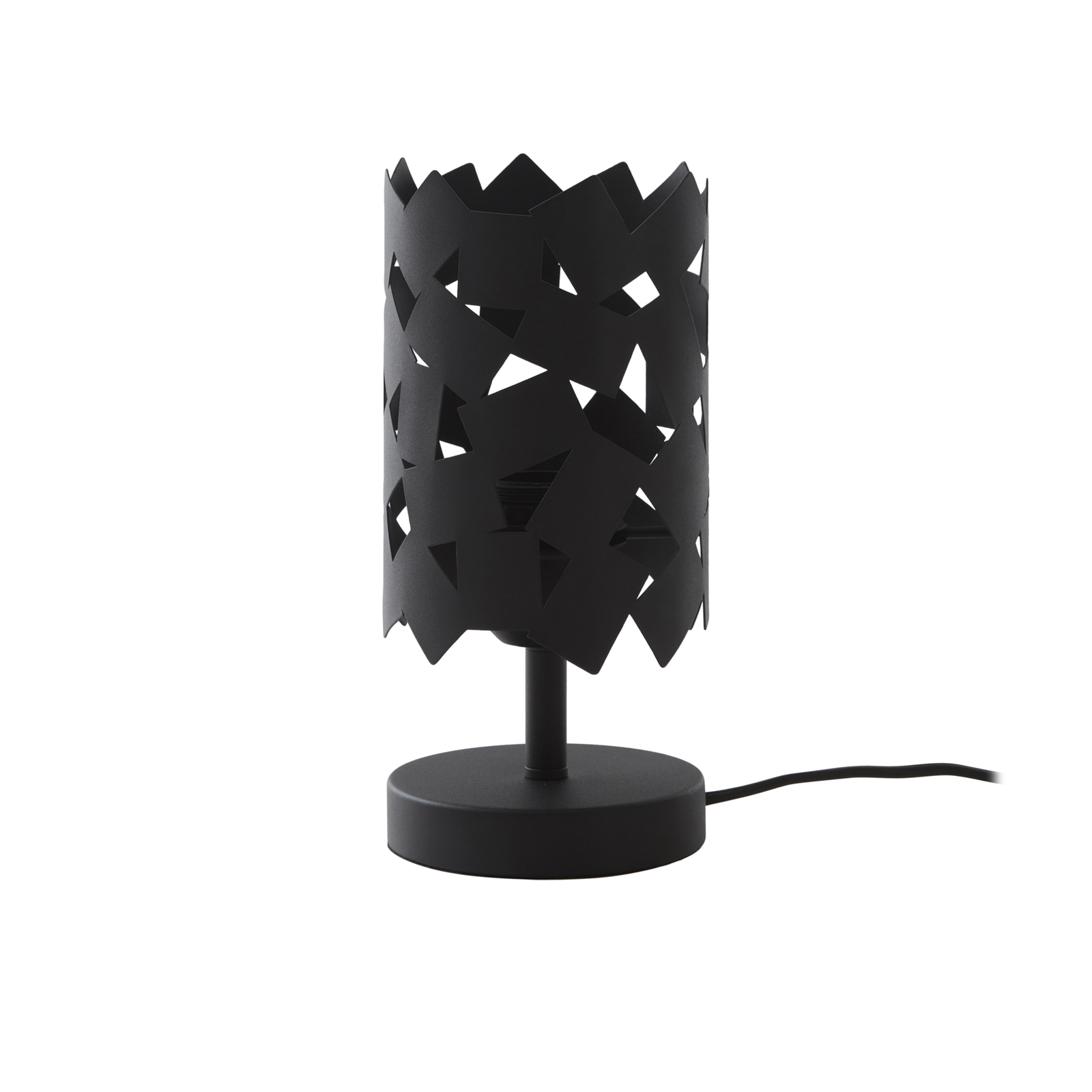Stolná lampa Lucande Aeloria, čierna, železo, Ø 12 cm, E27