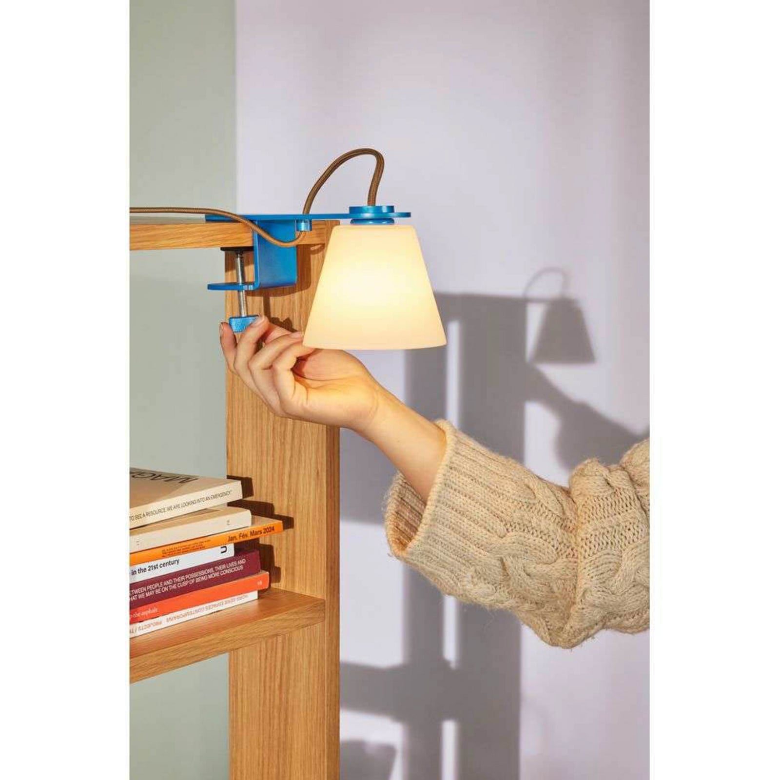 Lure Wandleuchte Metalllic Blau Hübsch - Wohnzimmer - Glas
