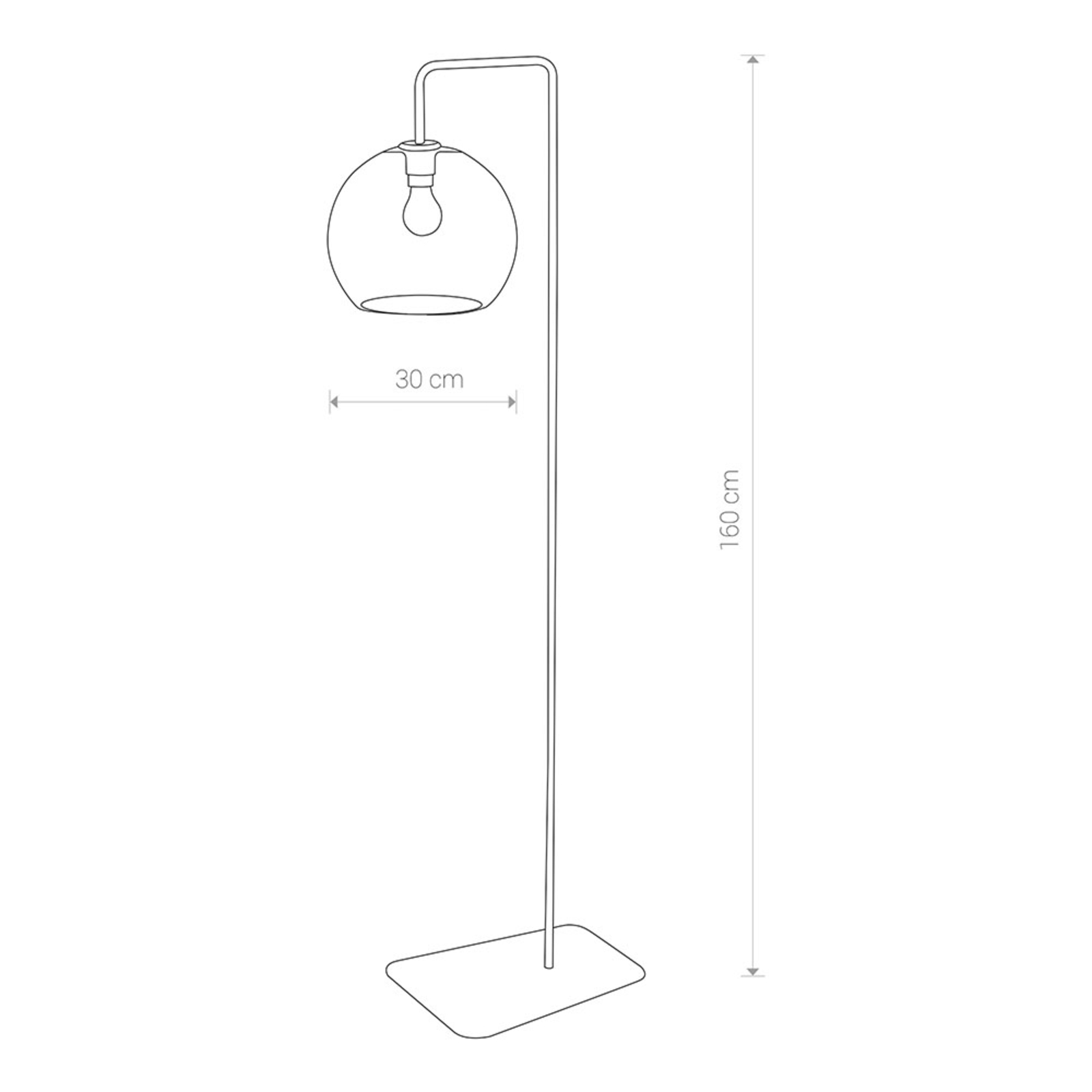 Nowodvorski Lighting Gulvlampe Monaco med glasskule-skjerm - st?lampe Stue / spisestue - metall, glass