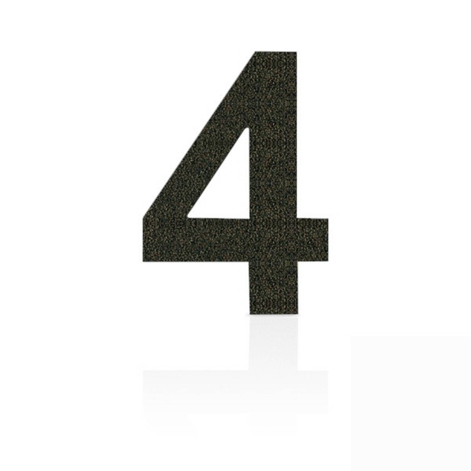 E-shop Čísla z ušľachtilej ocele číslica 4 kávová hnedá