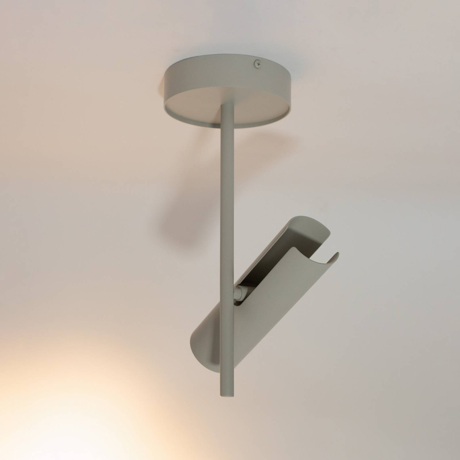 Deckenspot Leda 1, taupe, 1-flammig, Stahl, GU10, Höhe 34 cm günstig online kaufen