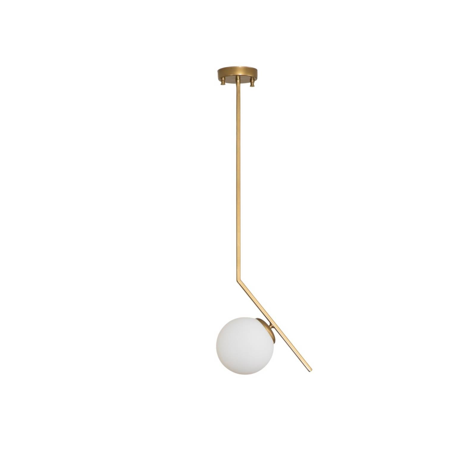 Hängeleuchte Dolunay, 25 cm lang, goldfarben, Glas, E27