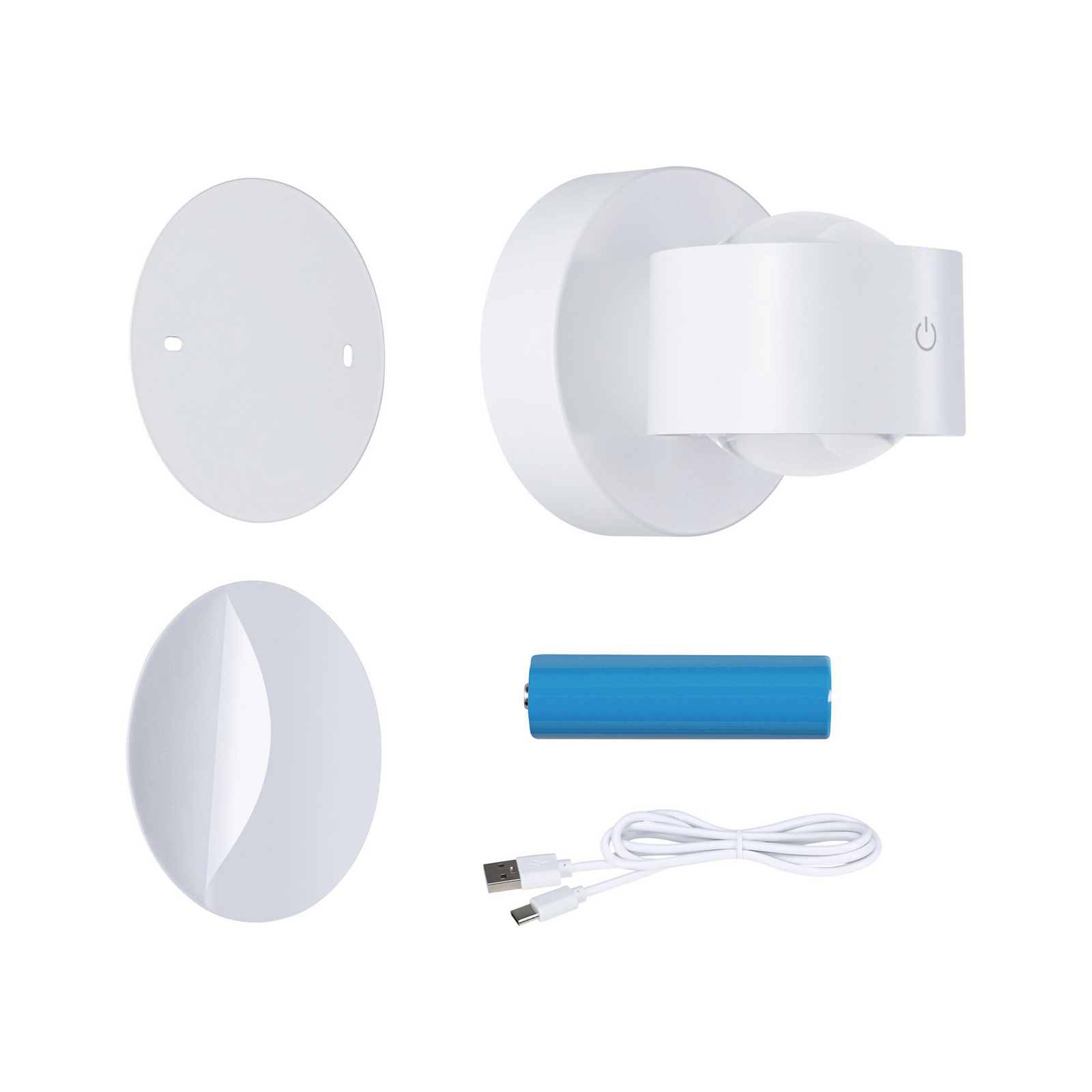Paulmann Akku-Außenwandleuchte Zorik, weiß 10 cm IP44 Dimmer Paulmann Akku-Außenwandleuchte Zorik, weiß 10 cm IP44 Dimmer