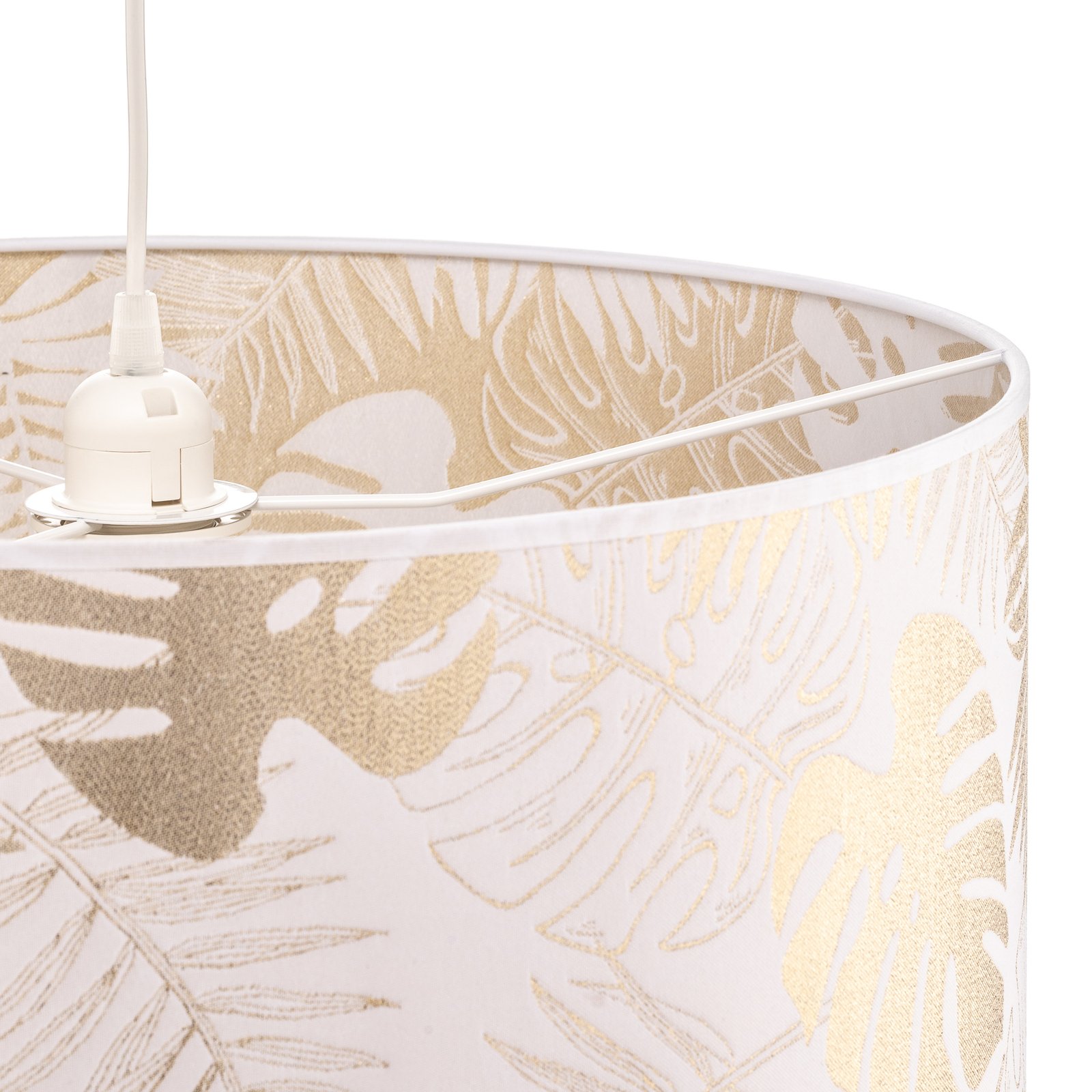 Lampa sufitowa Areca z wzorem liści, złota