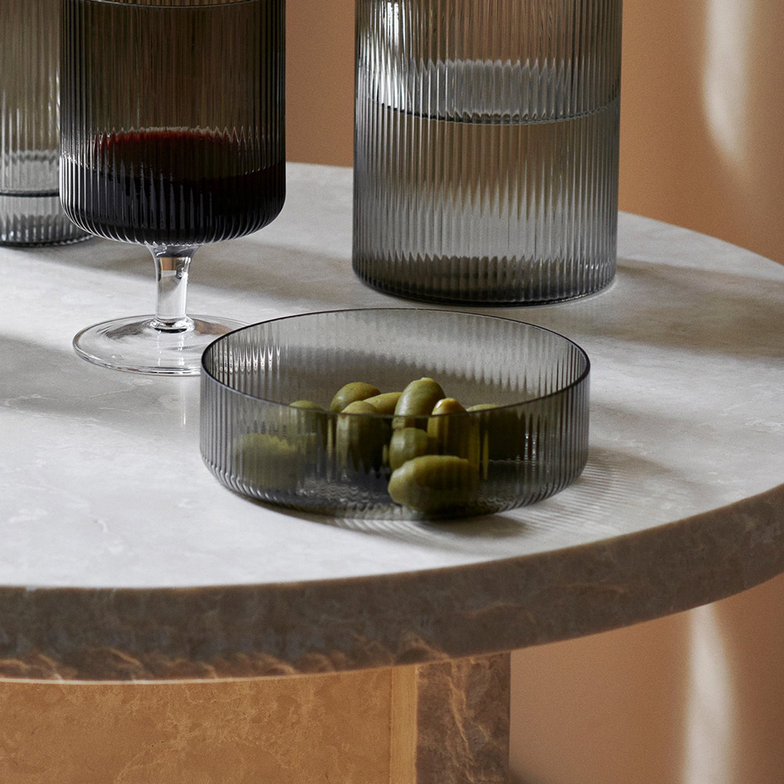 Ripple Zdjela Set of 4 Smoked Grey - Ferm Living