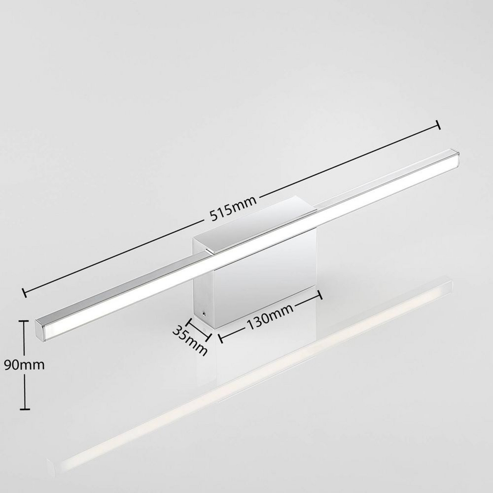 Metin Vegglampe L51,5 Chrome/White - Arcchio