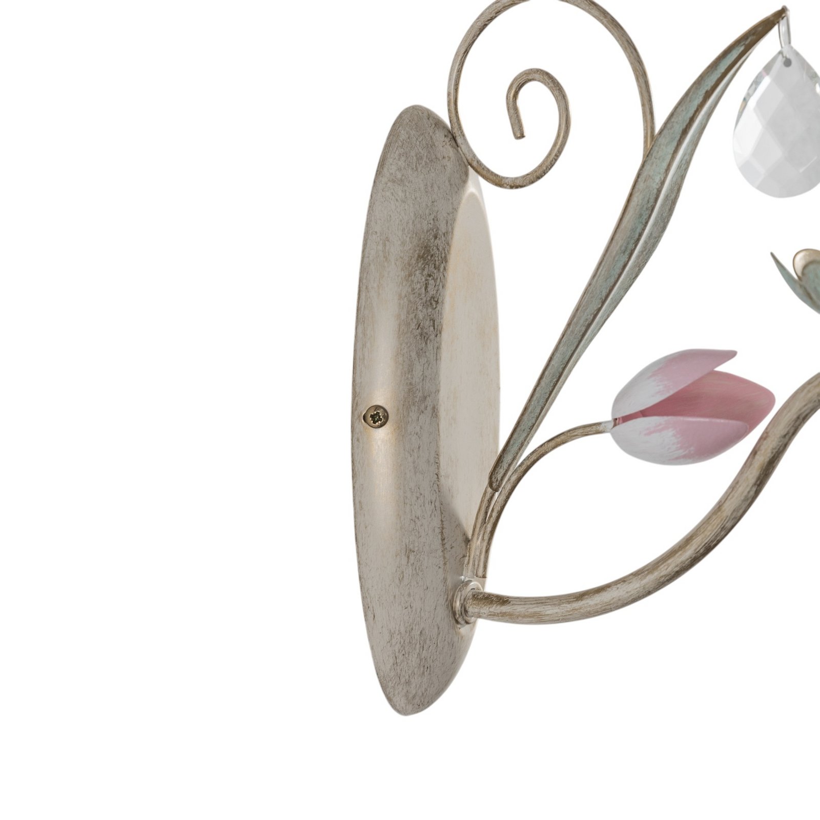 Wandleuchte Florina mit floralem Dekor, einflammig