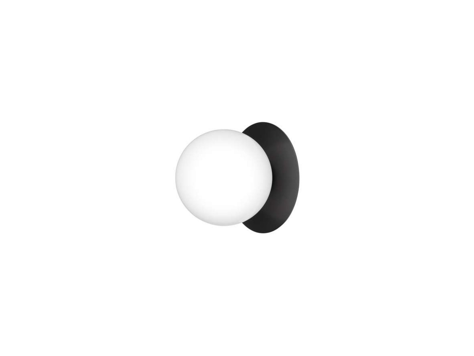 Nuura utendørs vegglampe Liila, Ø 16 cm, svart/opal