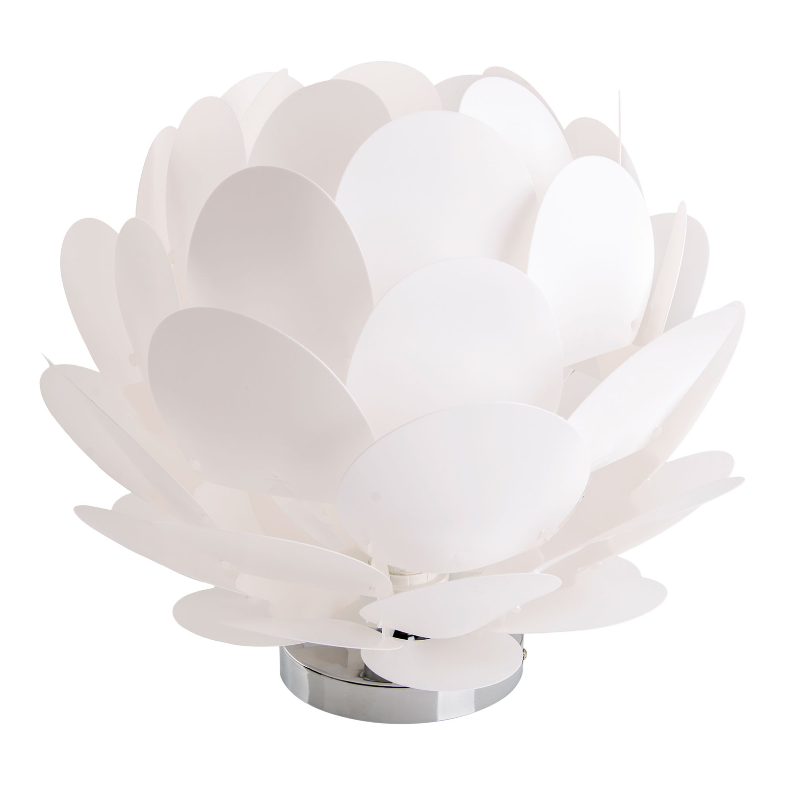 Stolní lampa Fora ve tvaru květu, bílá