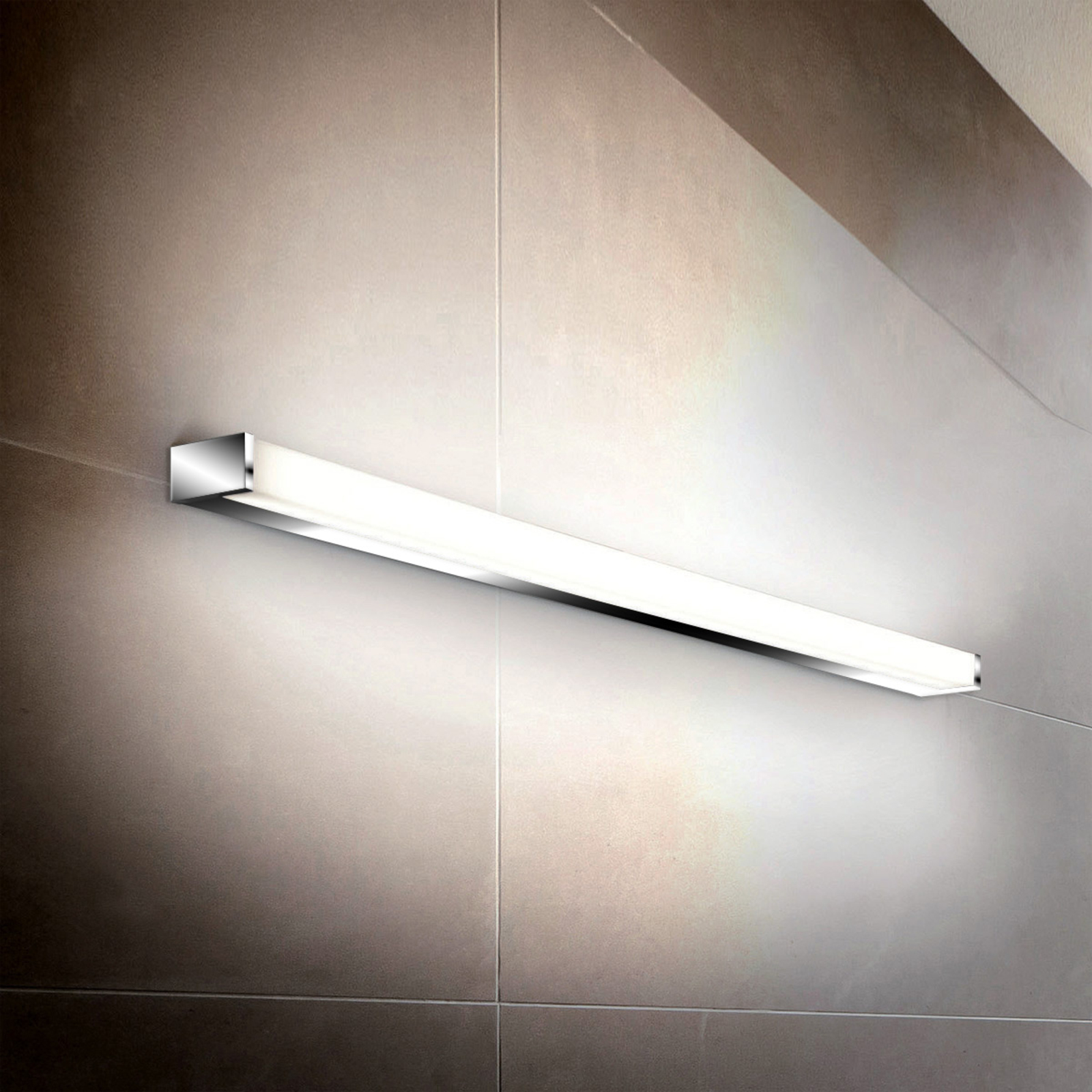 Molto Luce Linear LED wall light PARI, 60 cm, chrome, for Bathroom, aluminium, acrylic glass, 12 W, energy efficiency: A+, L: 60 cm, W: 4 cm