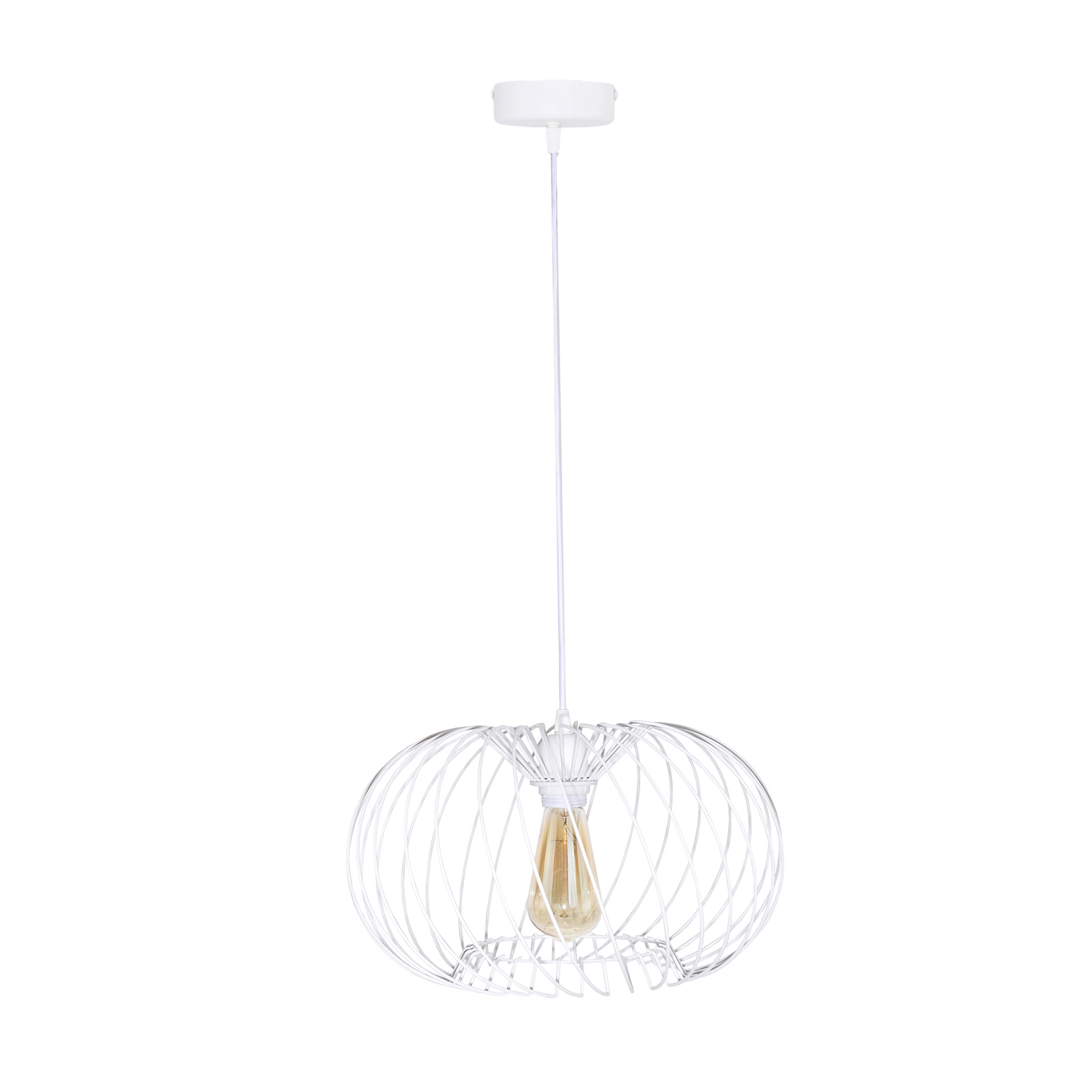 Kula hanging lamp, one-bulb, Ø 37 cm, white