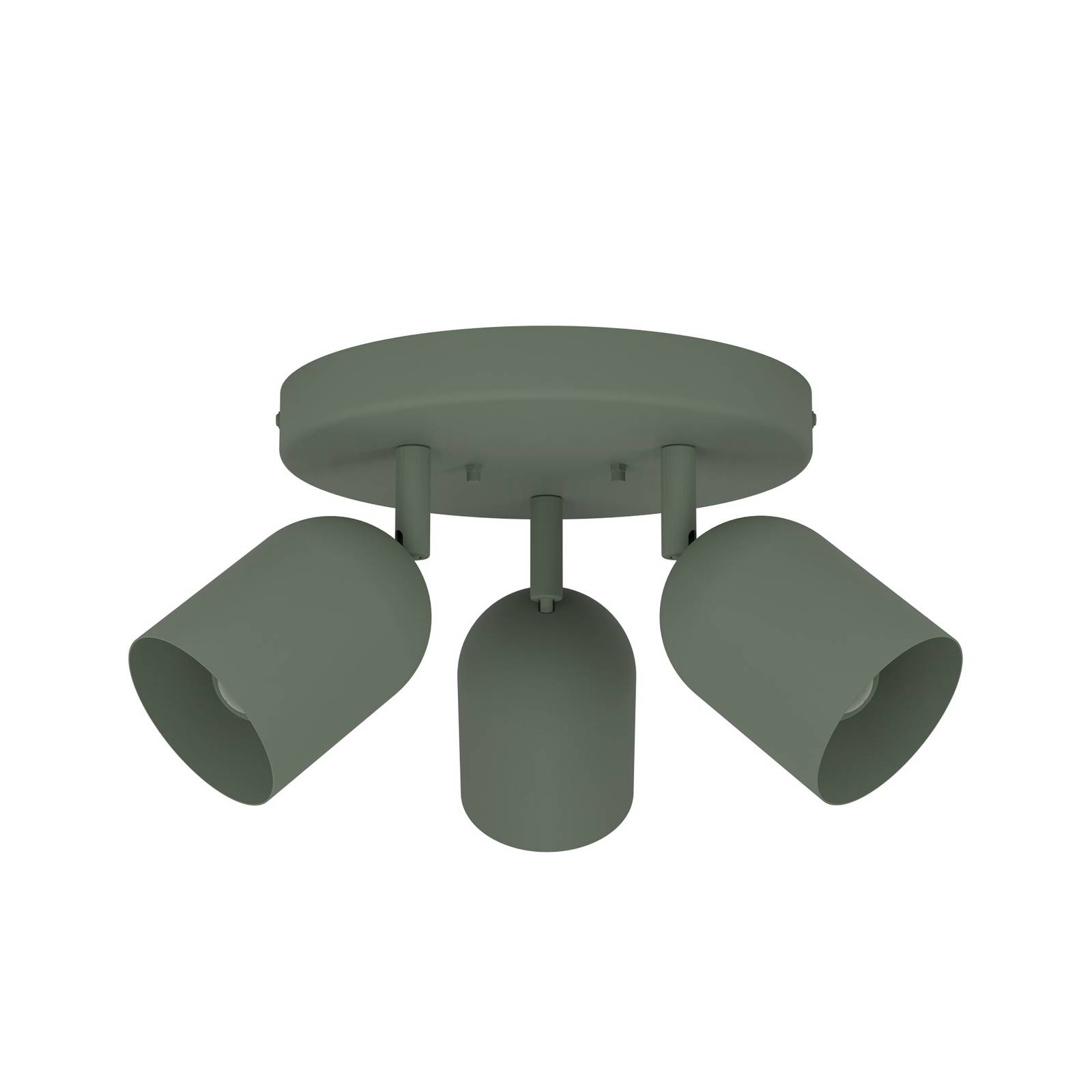 Deckenstrahler Tilston, dunkelgrün, Ø 25 cm, 3-flg., Stahl