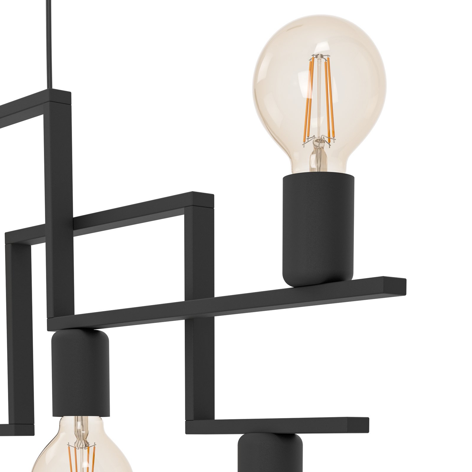 Fembard hanging light in steel, 7-bulb