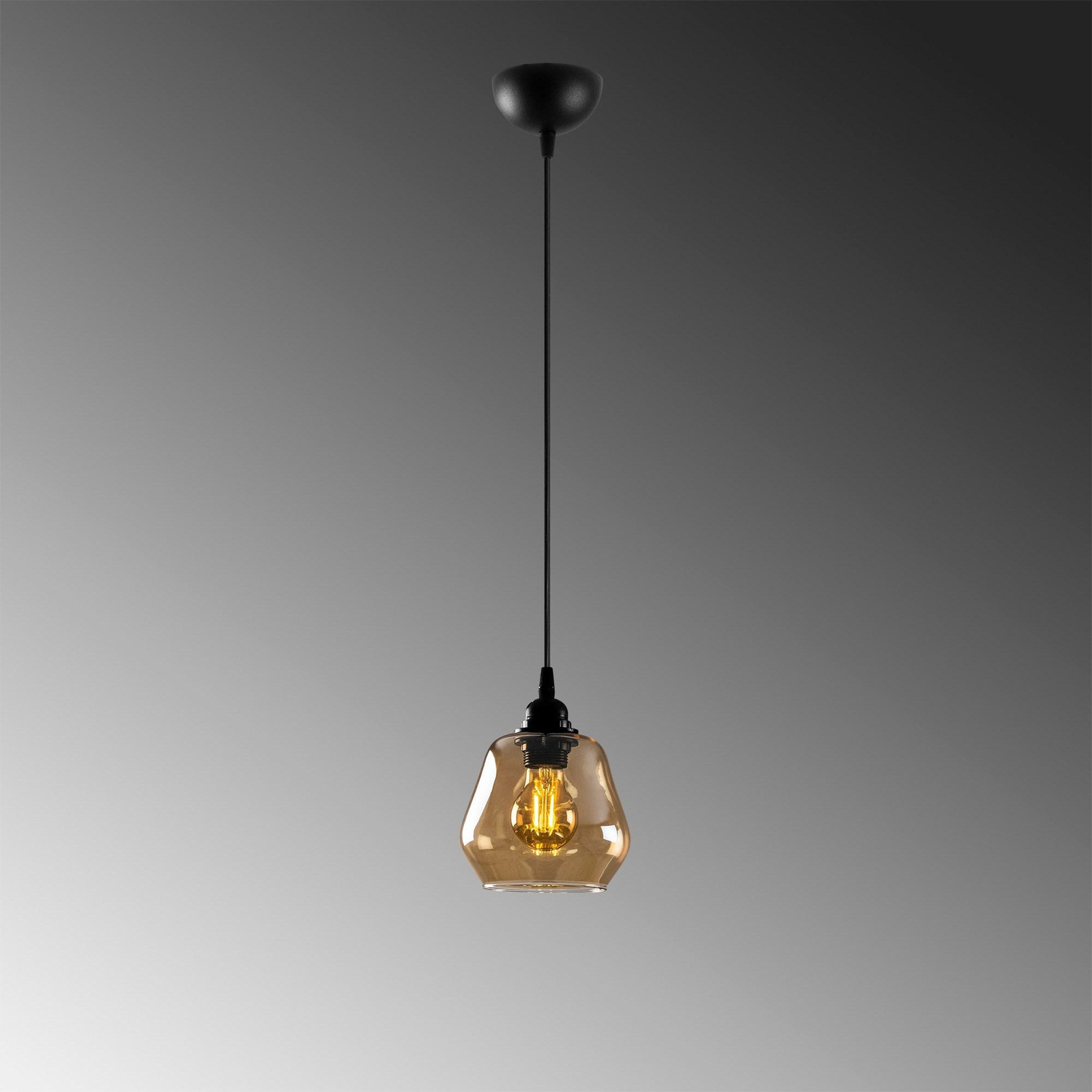 Hanglamp Goud 030, goud-transparant glas Ø 15 cm 1-lamp